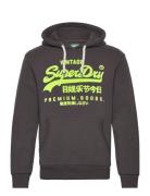 Neon Vl Hoodie Tops Sweat-shirts & Hoodies Hoodies Black Superdry