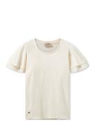 Mmpirri Flounce Tee Tops T-shirts & Tops Short-sleeved Cream MOS MOSH