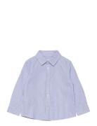 Oxford Cotton Shirt Tops Shirts Long-sleeved Shirts Blue Mango