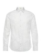 Slim Formal Micro Print Shirt Tops Shirts Casual White GANT