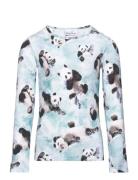 Print Shirt Tops T-shirts Long-sleeved T-shirts Blue Gugguu