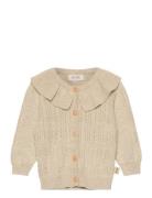 Cardigan Knit Cabel Collar Tops Knitwear Cardigans Beige Petit Piao