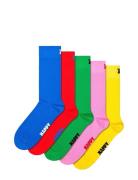 5-Pack Solid Socks Underwear Socks Regular Socks Blue Happy Socks
