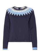 Christina Tops Knitwear Jumpers Navy Jumperfabriken