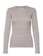 2X2 Cotton Stripe Tuba Tee Ls Tops T-shirts & Tops Long-sleeved Blue M...