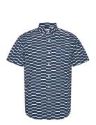 Ss Eco Aop Geo Tops Shirts Short-sleeved Blue Original Penguin