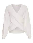 Mschzinelle Rachelle Wrap Pullover Tops Knitwear Jumpers White MSCH Co...