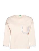 Sweater L/S Tops T-shirts & Tops Long-sleeved Cream United Colors Of B...