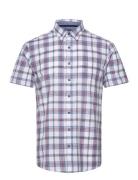 Short Sleeve Slub Check Shirt Tops Shirts Short-sleeved Blue Sebago