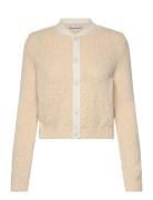 Contrast Edge Cardigan Tops Knitwear Cardigans Cream Mango