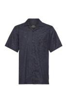 Havana Twill Kenji Aop Shirt Ss Tops Shirts Short-sleeved Blue Mads Nø...