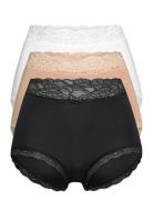 Brief 3 Pack Emelie Lace High Hipsterit Alushousut Alusvaatteet Lindex