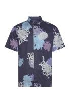 Hawaiian Box Fit Shirt Tops Shirts Short-sleeved Blue Superdry
