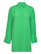 Sylvie - Matte Viscose Crepe Tops Blouses Long-sleeved Green Day Birge...