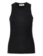 Elle Ribbed Tank Top Tops T-shirts & Tops Sleeveless Black Malina