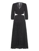 Embroidered Dress With Slits Maksimekko Juhlamekko Black Mango