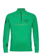 Halo Tech Zip Shirt Tops T-shirts Long-sleeved Green HALO