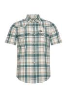 Ss Western Shirt Tops Shirts Short-sleeved Green Lee Jeans