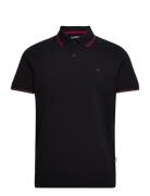 Slhdante Sport Ss Polo Tops Polos Short-sleeved Black Selected Homme