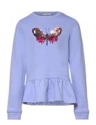 Sequins Volant Sweatshirt Tops Sweat-shirts & Hoodies Sweat-shirts Blu...