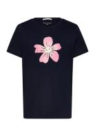 Printed T-Shirt Tops T-shirts Short-sleeved Navy Tom Tailor