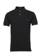 Slim Fit Mesh Polo Shirt Tops Polos Short-sleeved Black Polo Ralph Lau...