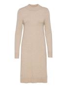 Viril Crew Neck L/S Midi Dress - Noos Polvipituinen Mekko Beige Vila