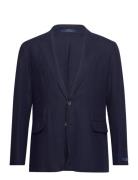 Solid Linen-Ps 2Bn Suits & Blazers Blazers Single Breasted Blazers Nav...