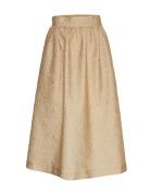 Mschaldis Skirt Polvipituinen Hame Beige MSCH Copenhagen