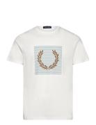 Striped Laurel Wreath Tee Tops T-shirts Short-sleeved White Fred Perry