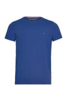 Stretch Slim Fit Tee Tops T-shirts Short-sleeved Blue Tommy Hilfiger