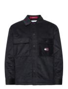 Tjm Sherpa Lined Cord Overshirt Tops Overshirts Black Tommy Jeans