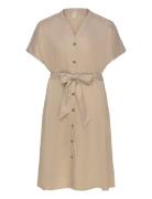 Carcaro S/S Linen Calf Shirt Dress Tlr Lyhyt Mekko Cream ONLY Carmakom...