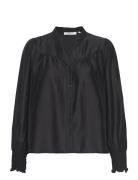 Mschkaliko Romina Shirt Tops Shirts Long-sleeved Black MSCH Copenhagen