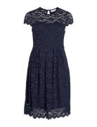 Vikalila Capsleeve Lace Dress - Noos Polvipituinen Mekko Navy Vila