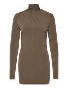 Gavin - Delicate Stretch Tops T-shirts & Tops Long-sleeved Khaki Green...