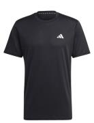 Tr-Es Base T Tops T-shirts Short-sleeved Black Adidas Performance