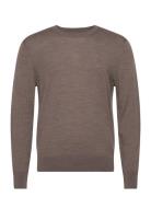 Mode Merino Crew Tops Knitwear Round Necks Brown AllSaints