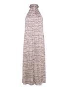 D6Fauve Python Printed Dress Maksimekko Juhlamekko Beige Dante6