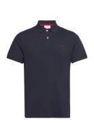 Reg Contrast Pique Ss Polo Tops Polos Short-sleeved Navy GANT