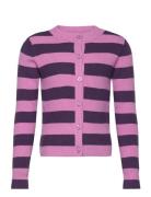 Pknuba Ls Short Knit Cardigan Tw Tops Knitwear Cardigans Purple Little...