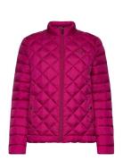 Diamond-Quilted Puffer Coat Vuorillinen Takki Topattu Takki Pink Laure...