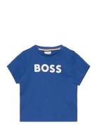 Short Sleeves Tee-Shirt Tops T-shirts Short-sleeved Blue BOSS