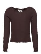 Silk T-Shirt Tops T-shirts Long-sleeved T-shirts Brown Rosemunde Kids