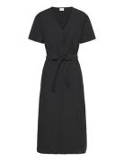 Viprisilla S/S V-Neck Midi Dress Polvipituinen Mekko Black Vila