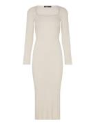 Knitted Midi Dress Polvipituinen Mekko Cream Gina Tricot