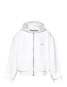 Hooded Cardigan Tops Sweat-shirts & Hoodies Hoodies White BOSS