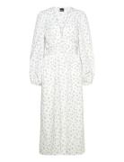 Structure Midi Boho Dress Polvipituinen Mekko White Gina Tricot