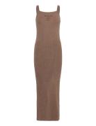 Ribbed Maxi Dress Maksimekko Juhlamekko Brown ROTATE Birger Christense...