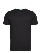 V Neck T-Shirt Tops T-shirts Short-sleeved Black United Colors Of Bene...